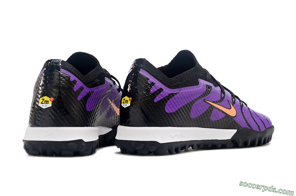 Nike Air Zoom Mercurial Vapor 15 Elite TF Low-Tops Football Shoes - Purple/Black/Orange 7