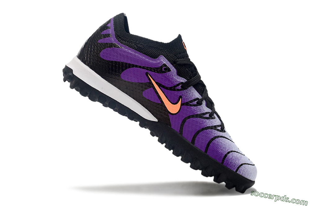 Nike Air Zoom Mercurial Vapor 15 Elite TF Low-Tops Football Shoes - Purple/Black/Orange 4