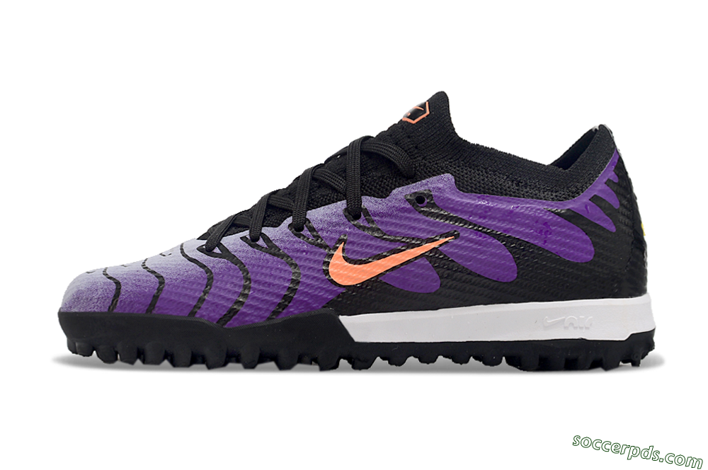 Nike Air Zoom Mercurial Vapor 15 Elite TF Low-Tops Football Shoes - Purple/Black/Orange 2