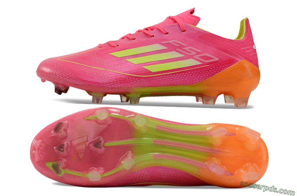 Adidas F50 Elite FG Low-Tops Football Boots - Pink/Yellow/Orange 0