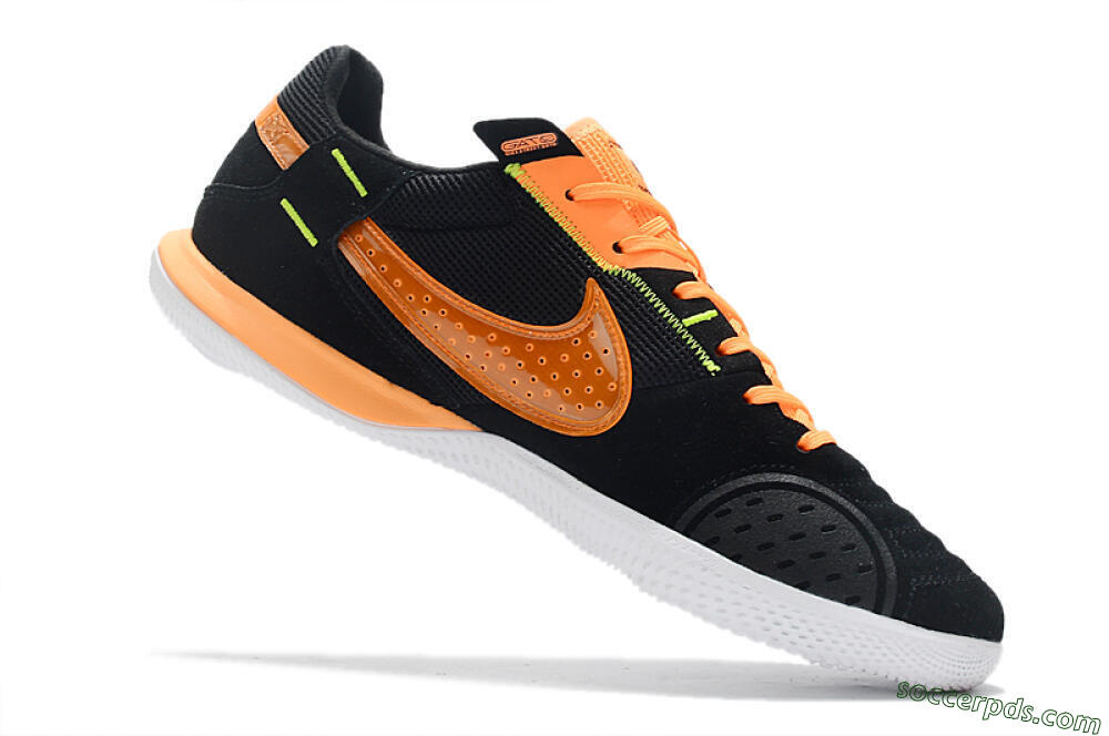 Nike Street Gato IC Low-Tops Football Shoes - Black/Orange/White 4