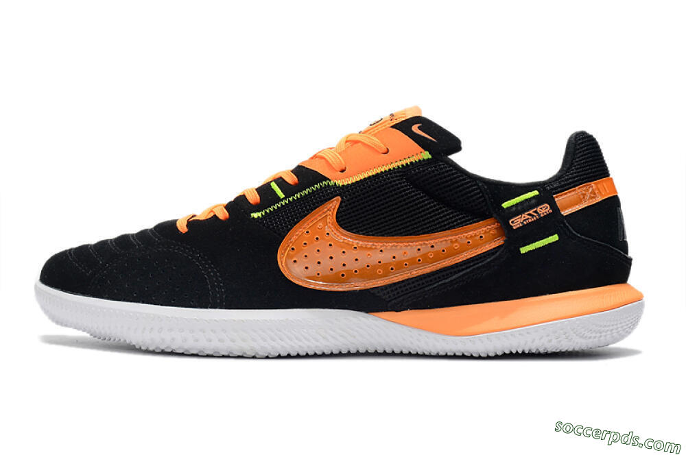 Nike Street Gato IC Low-Tops Football Shoes - Black/Orange/White 2