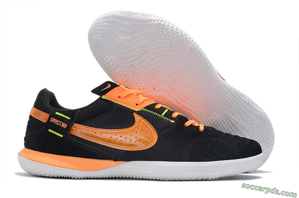 Nike Street Gato IC Low-Tops Football Shoes - Black/Orange/White 1
