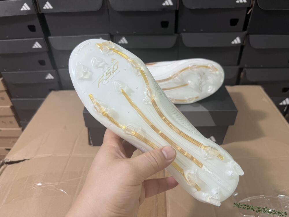 Adidas F50+ Adizero FG Low-Tops Football Boots - White/Gold