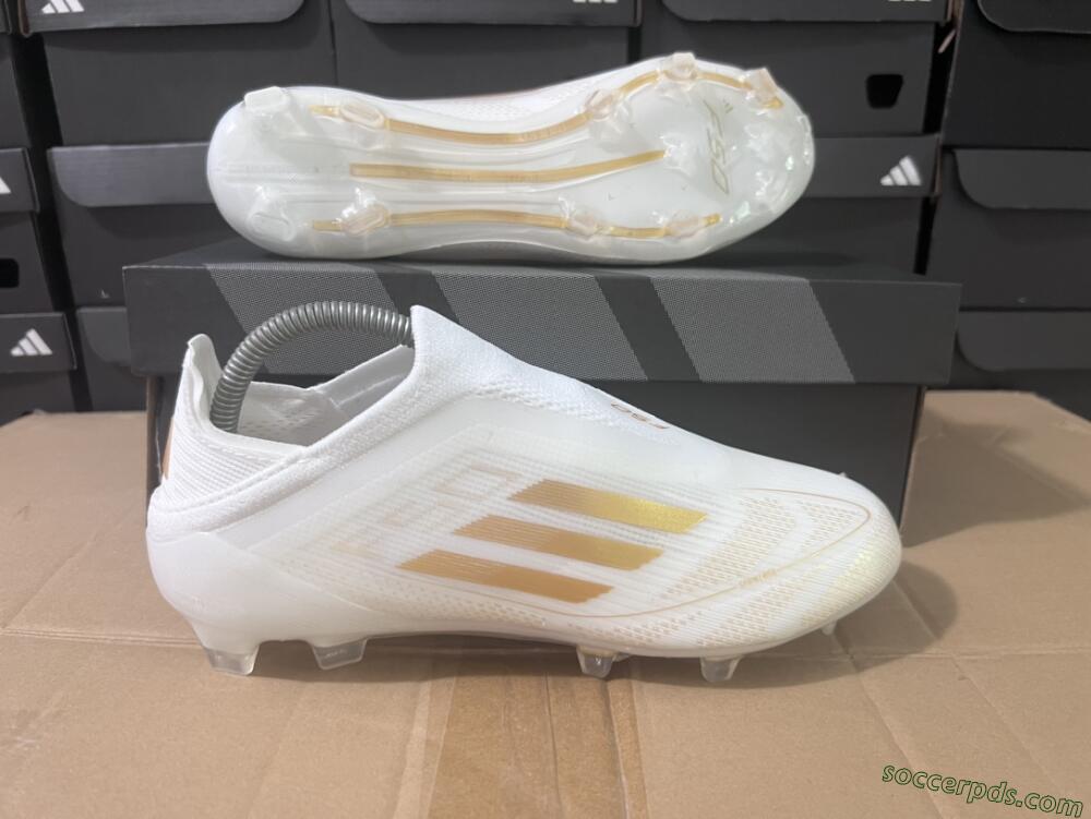 Adidas F50+ Adizero FG Low-Tops Football Boots - White/Gold