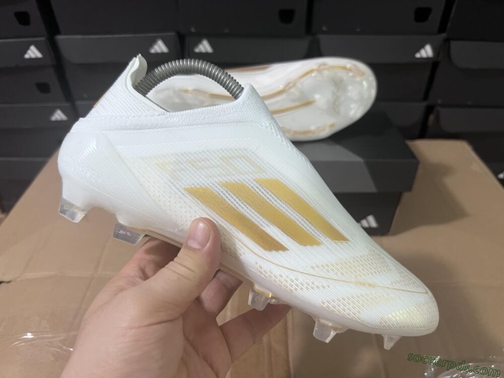 Adidas F50+ Adizero FG Low-Tops Football Boots - White/Gold