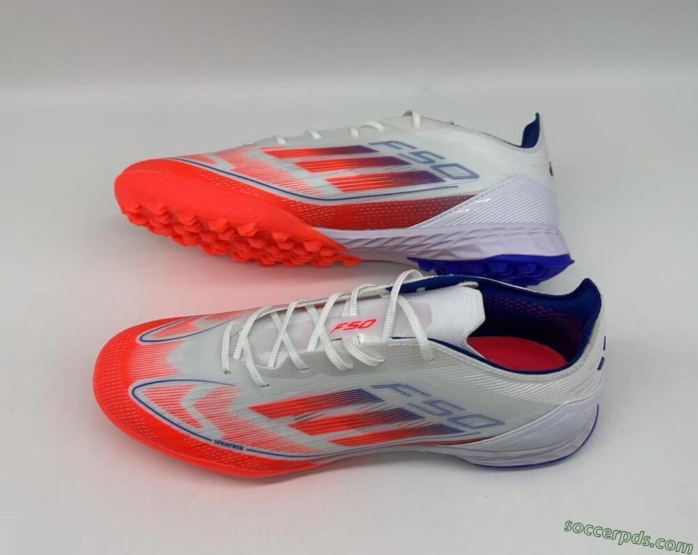 Adidas F50 Pro TF Low-Tops Football Shoes - White/Red/Blue