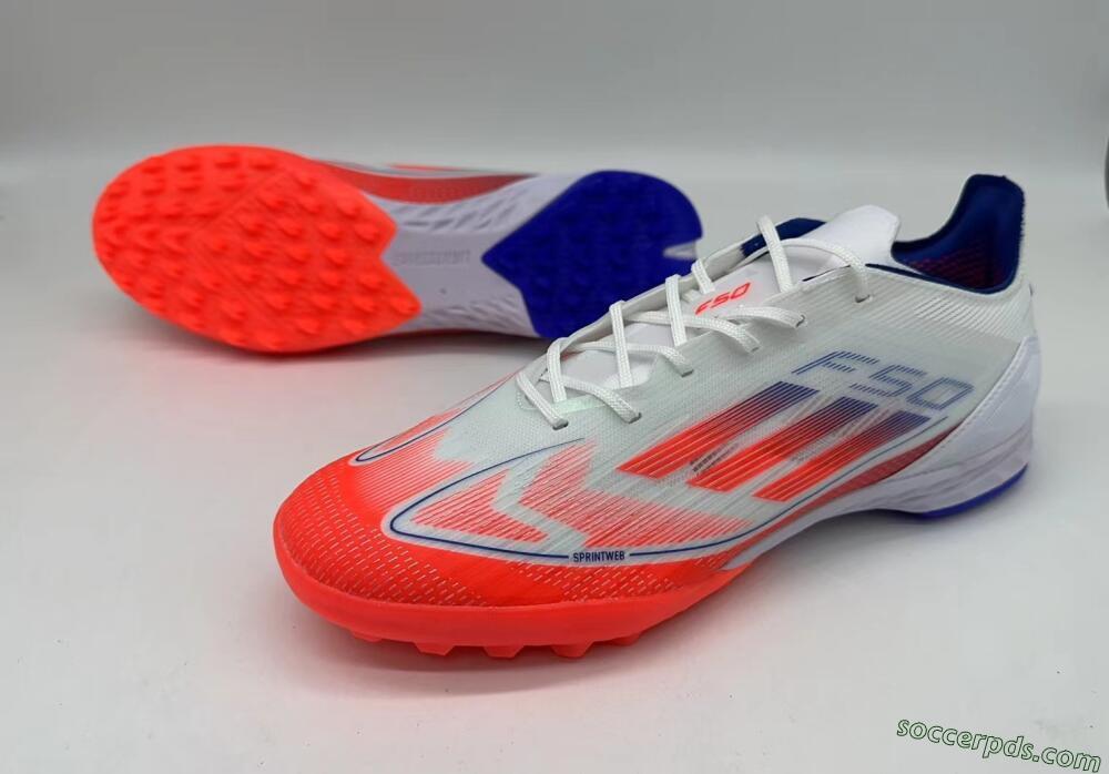 Adidas F50 Pro TF Low-Tops Football Shoes - White/Red/Blue