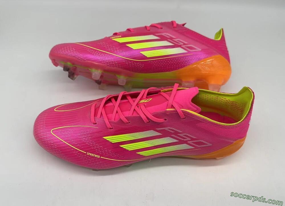 Adidas F50 Elite FG Low-Tops Football Boots - Pink/Yellow/Orange