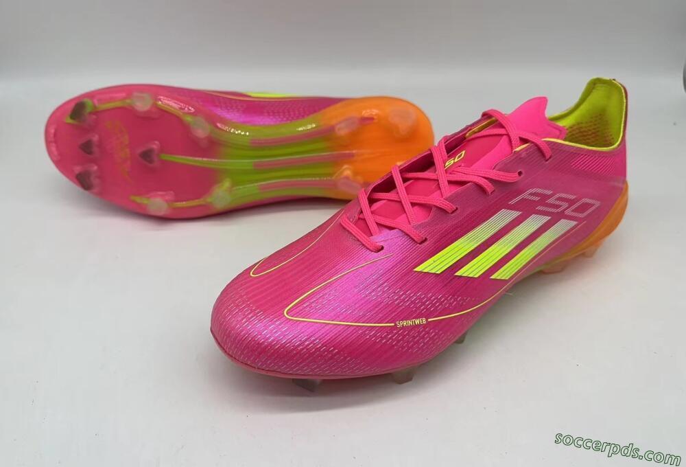 Adidas F50 Elite FG Low-Tops Football Boots - Pink/Yellow/Orange