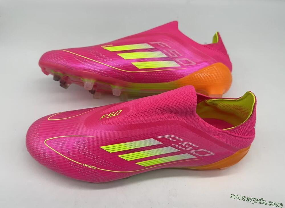 Adidas F50 Elite FG Low-Tops Football Boots - Pink/Yellow/Orange