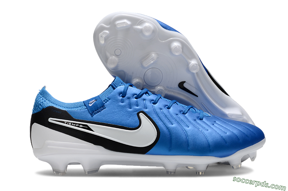 Nike Tiempo Legend 10 Elite FG Low-Tops Football Boots - Blue/White/Black 1