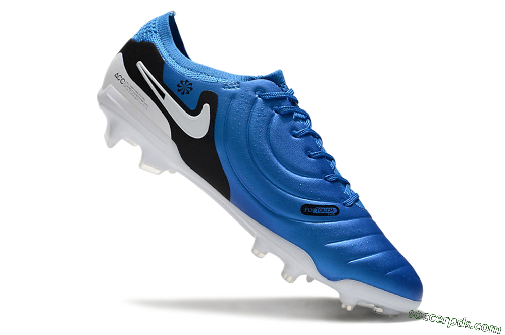 Nike Tiempo Legend 10 Elite FG Low-Tops Football Boots - Blue/White/Black 4
