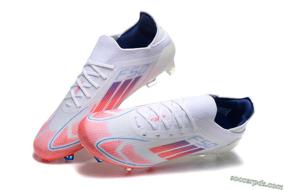 Adidas F50 Elite FG Low-Tops Football Boots - White/Red/Blue 3