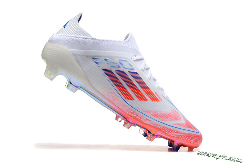 Adidas F50 Elite FG Low-Tops Football Boots - White/Red/Blue 4