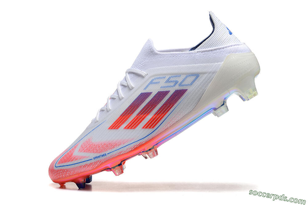 Adidas F50 Elite FG Low-Tops Football Boots - White/Red/Blue 5