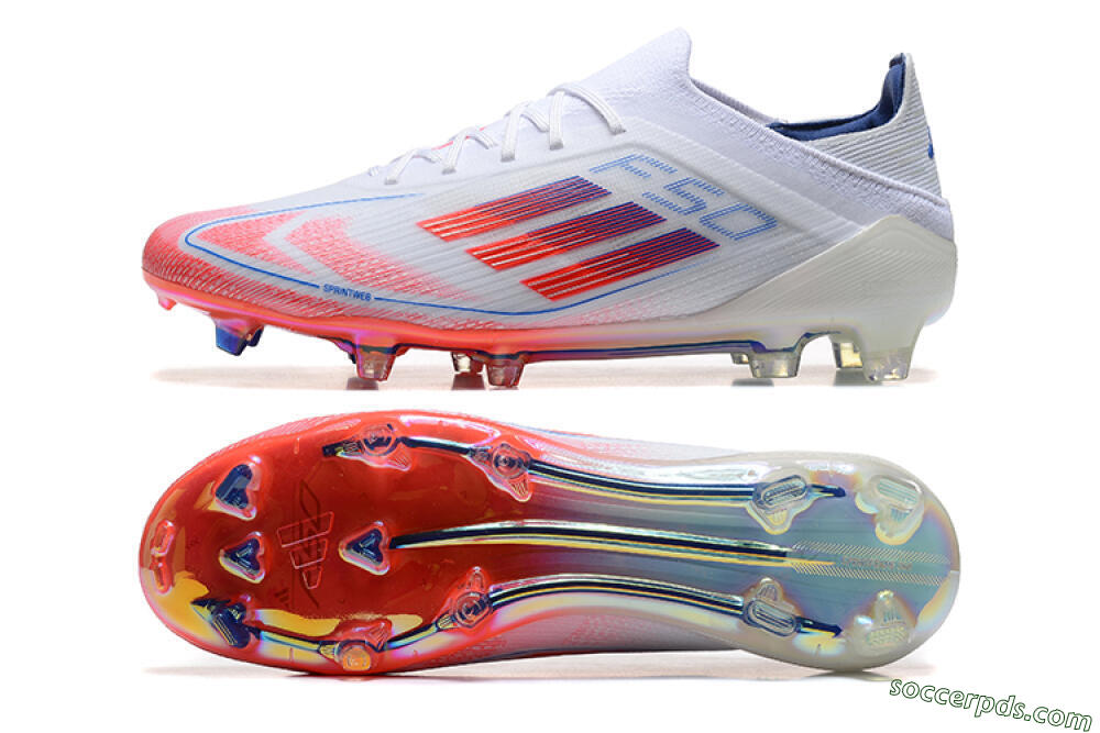 Adidas F50 Elite FG Low-Tops Football Boots - White/Red/Blue 0