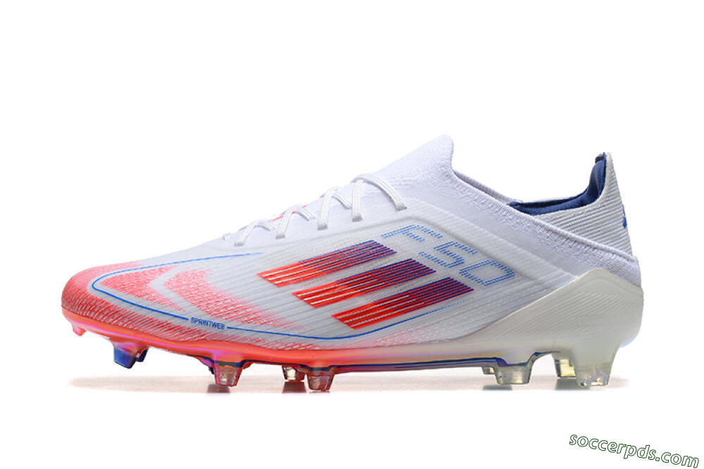 Adidas F50 Elite FG Low-Tops Football Boots - White/Red/Blue 2