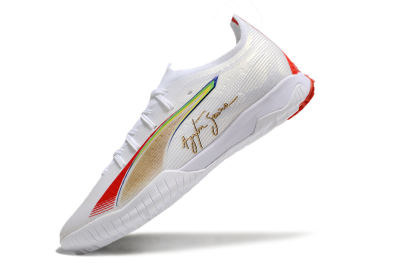 Puma Ultra Ultimate TF Low-Tops Football Shoes - White/Red/Yellow