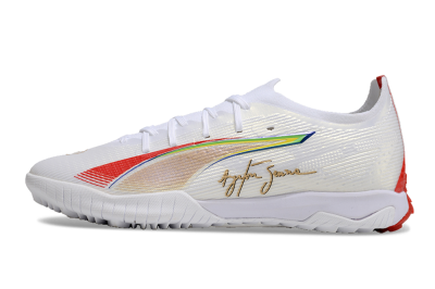 Puma Ultra Ultimate TF Low-Tops Football Shoes - White/Red/Yellow