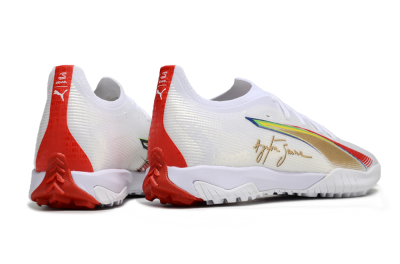 Puma Ultra Ultimate TF Low-Tops Football Shoes - White/Red/Yellow