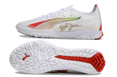 Puma Ultra Ultimate TF Low-Tops Football Shoes - White/Red/Yellow