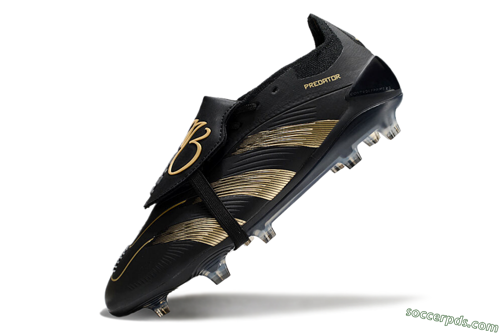 Adidas Predator Elite Foldover Tongue FG Low-Tops Football Boots - Black/Gold/Blue 5