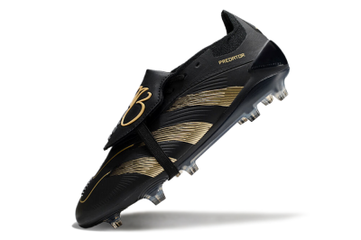 Adidas Predator Elite Foldover Tongue FG Low-Tops Football Boots - Black/Gold/Blue