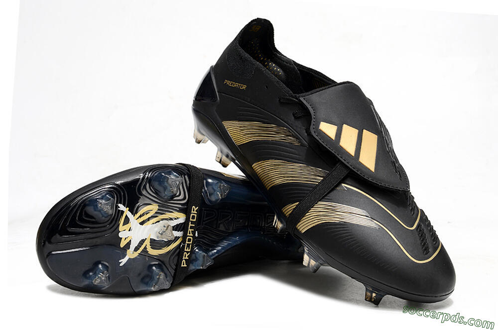 Adidas Predator Elite Foldover Tongue FG Low-Tops Football Boots - Black/Gold/Blue 3