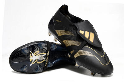 Adidas Predator Elite Foldover Tongue FG Low-Tops Football Boots - Black/Gold/Blue