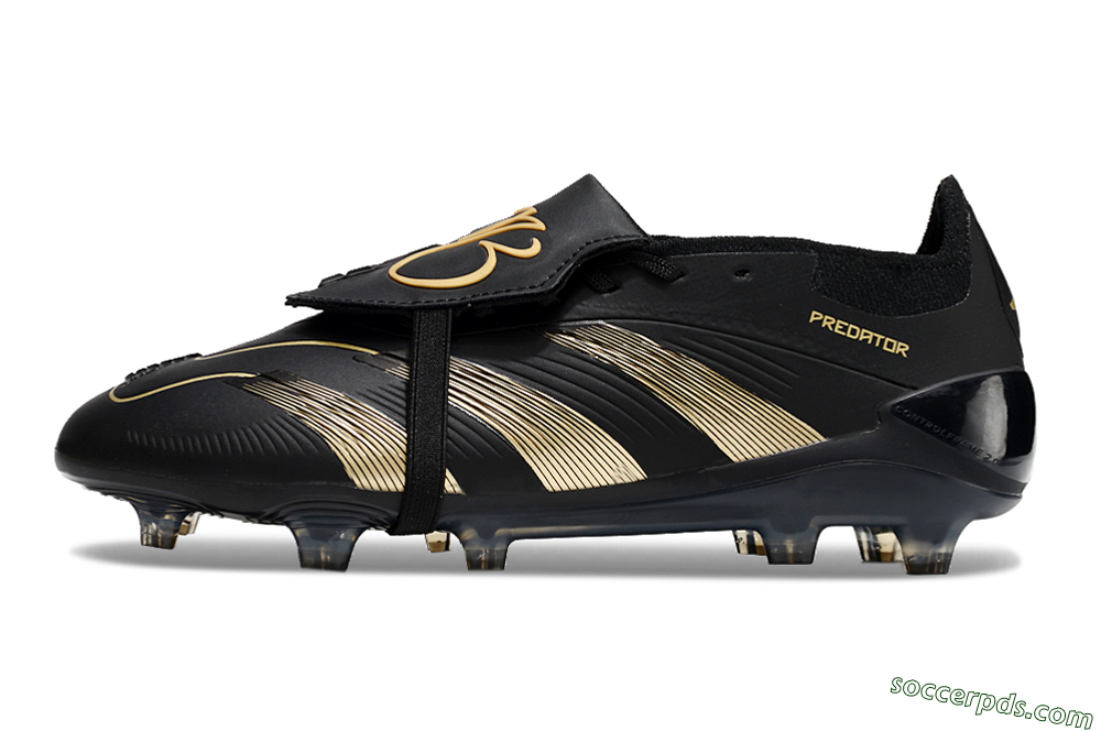 Adidas Predator Elite Foldover Tongue FG Low-Tops Football Boots - Black/Gold/Blue 2