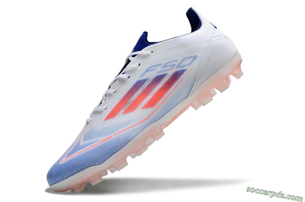 Adidas F50 Elite AG Low-Tops Football Boots - White/Blue/Red 5