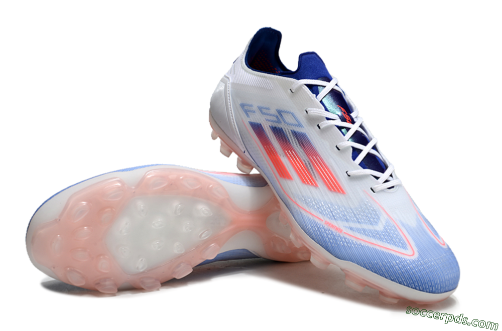 Adidas F50 Elite AG Low-Tops Football Boots - White/Blue/Red 3