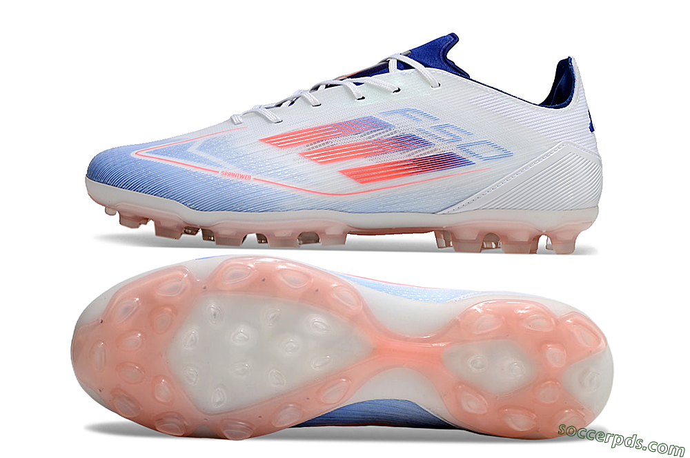Adidas F50 Elite AG Low-Tops Football Boots - White/Blue/Red 0