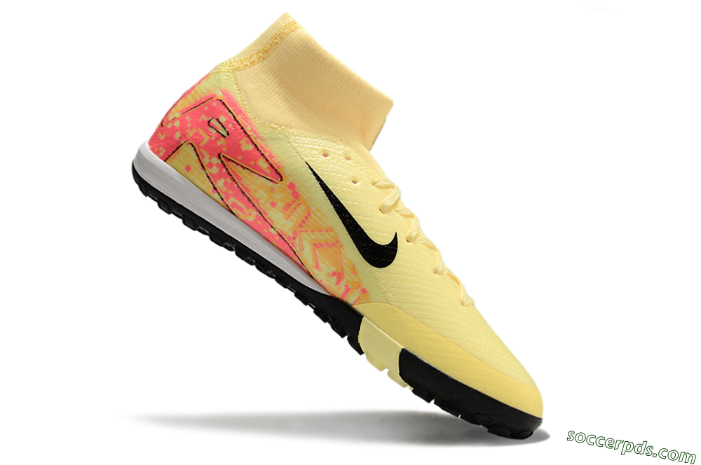 Nike Air Zoom Mercurial Superfly 10 Elite TF High-Tops Football Shoes - Yellow/Pink/Black 4