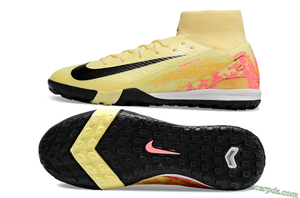 Nike Air Zoom Mercurial Superfly 10 Elite TF High-Tops Football Shoes - Yellow/Pink/Black 0