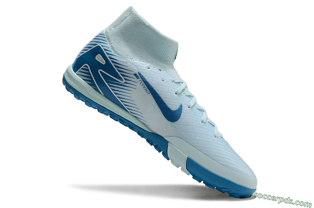 Nike Air Zoom Mercurial Superfly 10 Elite TF High-Tops Football Shoes - Jade/Blue/White 4