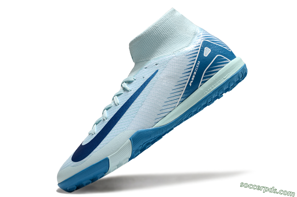 Nike Air Zoom Mercurial Superfly 10 Elite TF High-Tops Football Shoes - Jade/Blue/White 5
