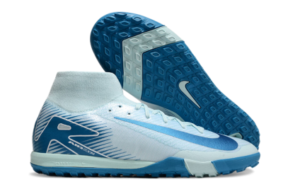 Nike Air Zoom Mercurial Superfly 10 Elite TF High-Tops Football Shoes - Jade/Blue/White