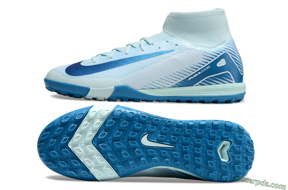 Nike Air Zoom Mercurial Superfly 10 Elite TF High-Tops Football Shoes - Jade/Blue/White 0