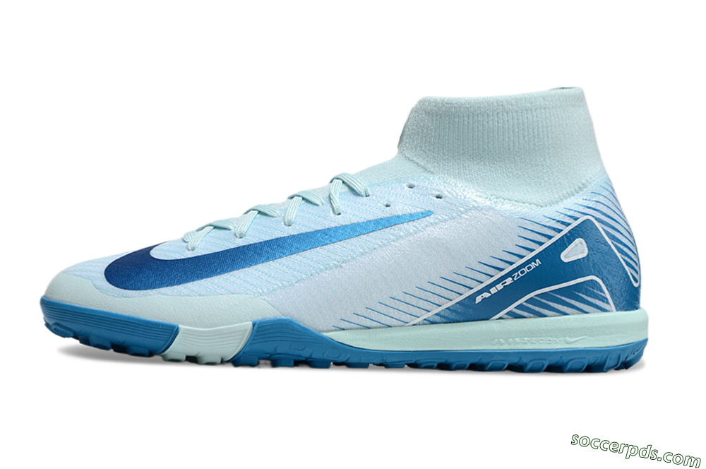 Nike Air Zoom Mercurial Superfly 10 Elite TF High-Tops Football Shoes - Jade/Blue/White 2