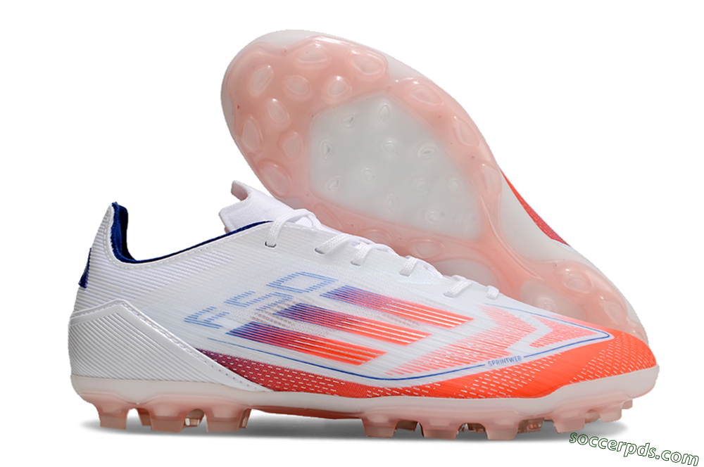 Adidas F50 Elite AG Low-Tops Football Boots - White/Red/Blue 1
