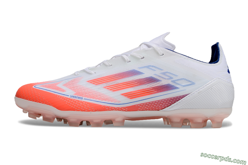 Adidas F50 Elite AG Low-Tops Football Boots - White/Red/Blue 2