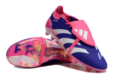 Adidas Predator Elite Foldover Tongue FG Low-Tops Football Boots - Blue/White/Pink/Gold