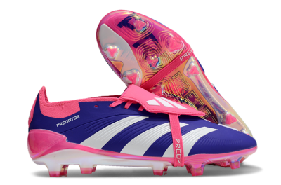 Adidas Predator Elite Foldover Tongue FG Low-Tops Football Boots - Blue/White/Pink/Gold