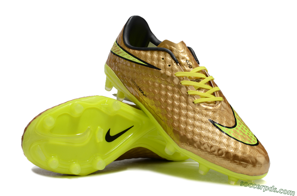 Nike Hypervenom Phantom FG Low-Tops Football Boots - Gold/Yellow/Black 3