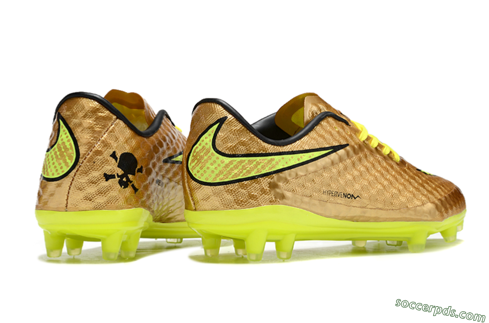 Nike Hypervenom Phantom FG Low-Tops Football Boots - Gold/Yellow/Black 6