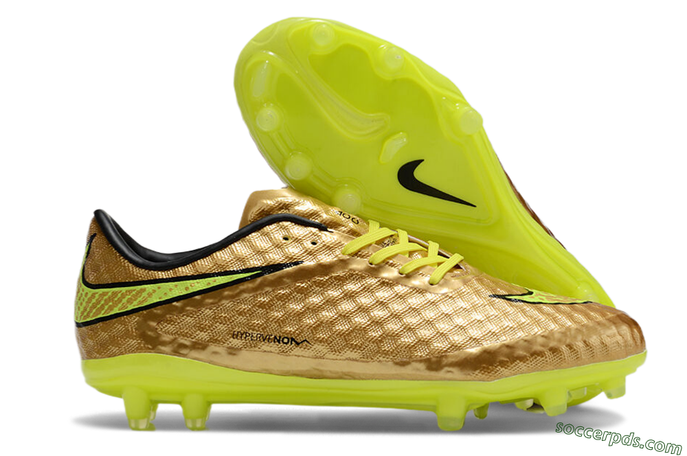Nike Hypervenom Phantom FG Low-Tops Football Boots - Gold/Yellow/Black 1