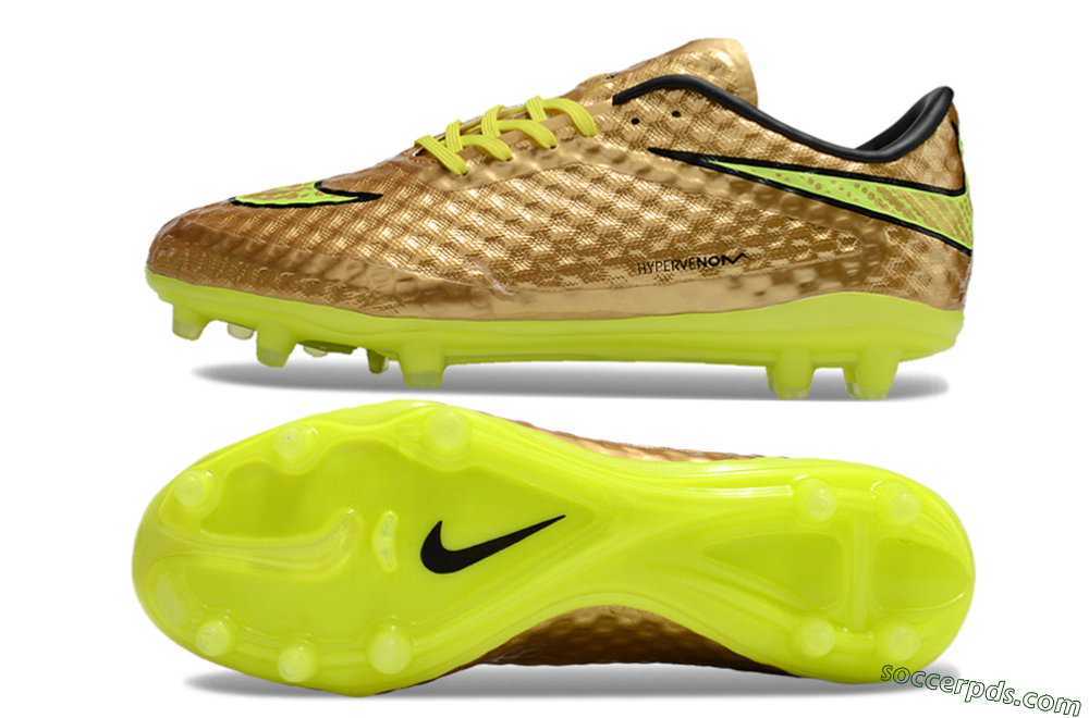 Nike Hypervenom Phantom FG Low-Tops Football Boots - Gold/Yellow/Black 0