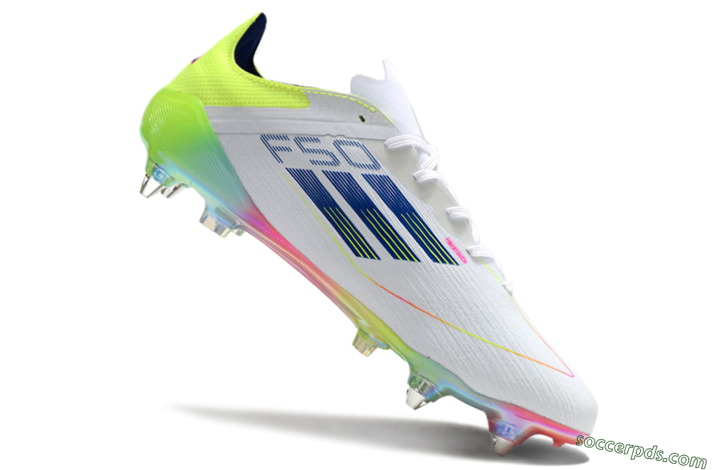 Adidas F50 Elite SG Low-Tops Football Boots - White/Pink/Yellow/Blue 4